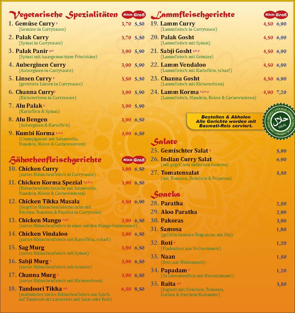 Indische Lebensmittel